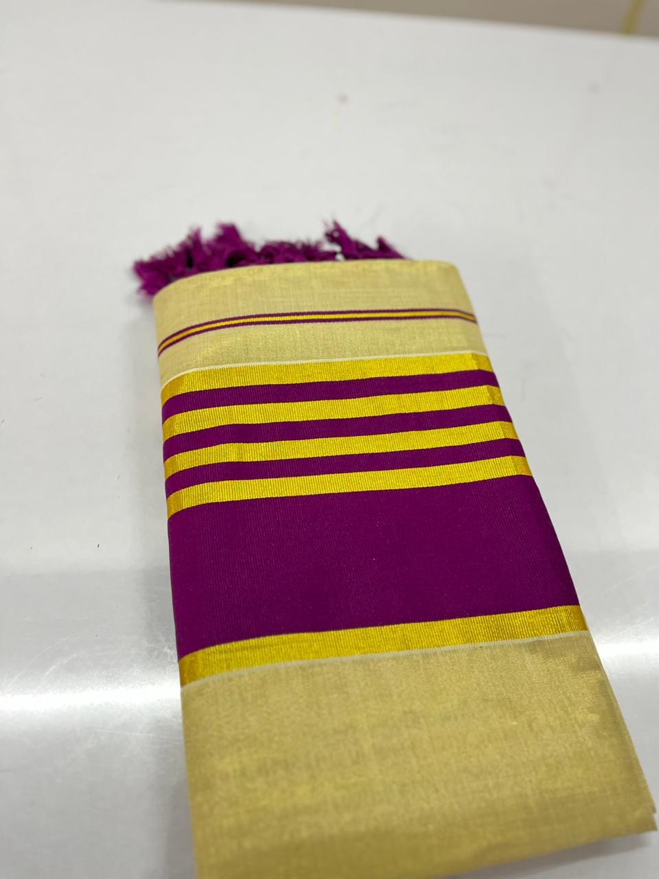 TISSUE SAREE WITH STRIPS DESIGN