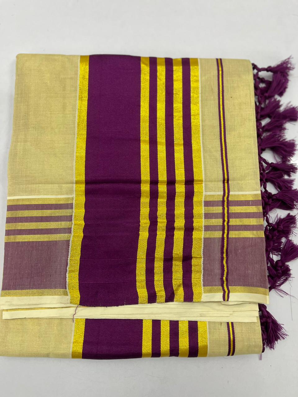 TISSUE SAREE WITH STRIPS DESIGN