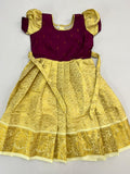 Frock with golden pavada and top colour design